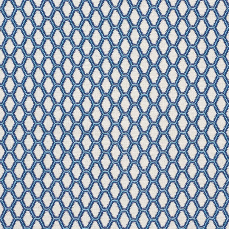 Schumacher 73420 Beehive Blue fabric swatch