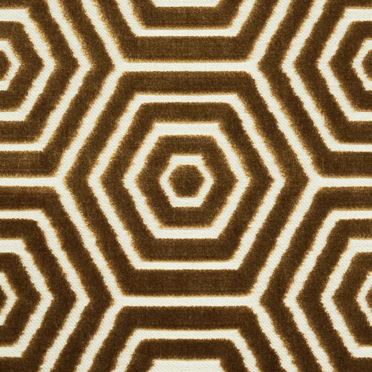 Schumacher 83210 Bees Knees Cut Velvet Gold fabric swatch