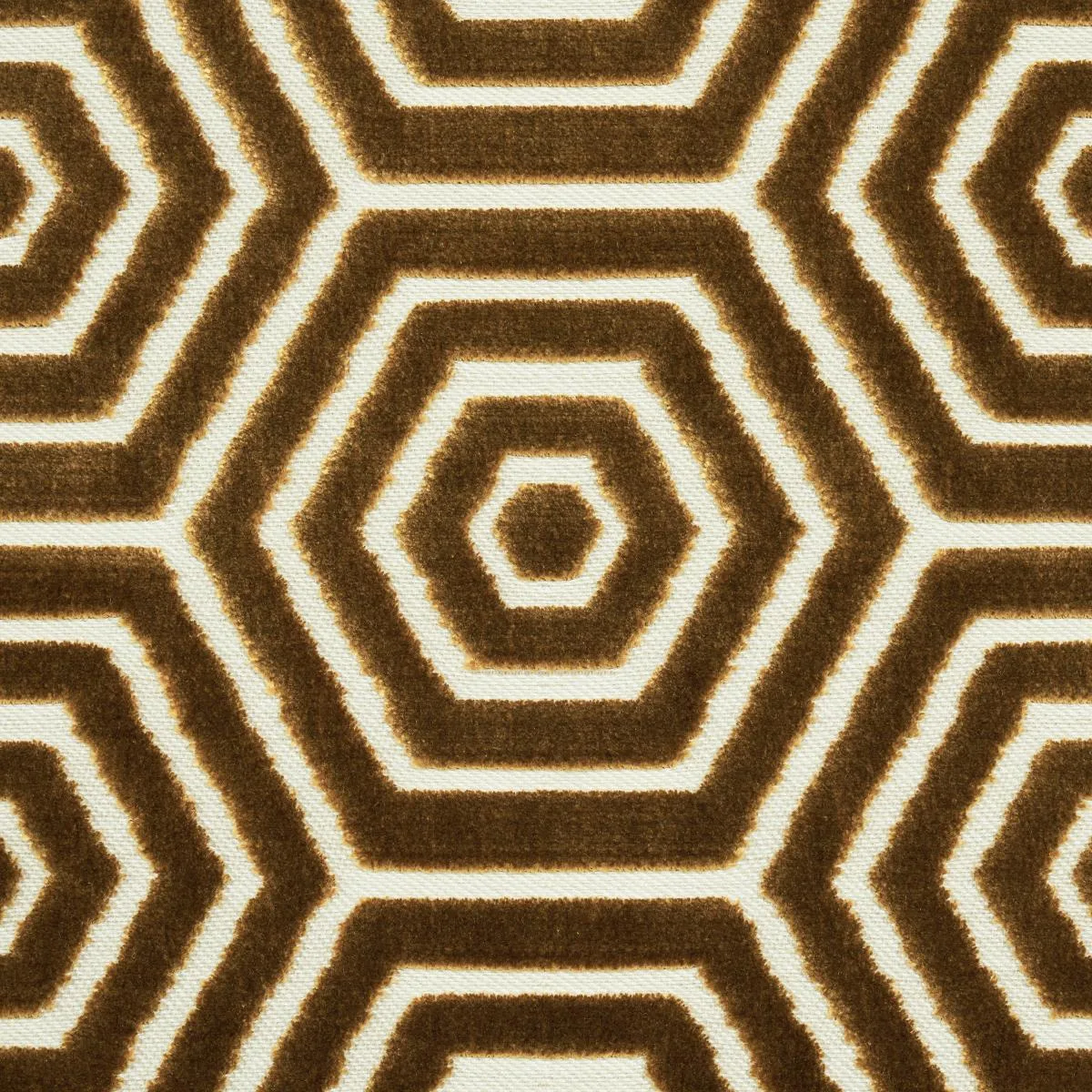 Schumacher 83210 Bees Knees Cut Velvet Gold fabric swatch