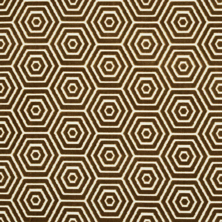 Schumacher 83210 Bees Knees Cut Velvet Gold fabric swatch