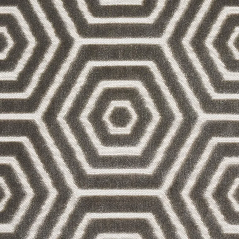 Schumacher 83212 Bees Knees Cut Velvet Grey fabric swatch