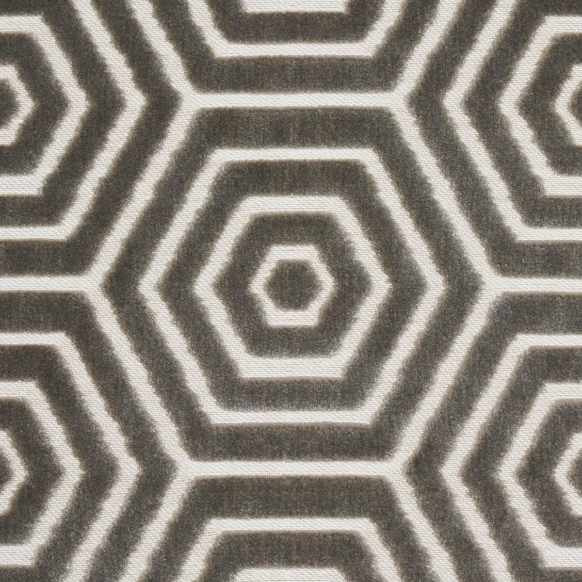 Schumacher 83212 Bees Knees Cut Velvet Grey fabric swatch