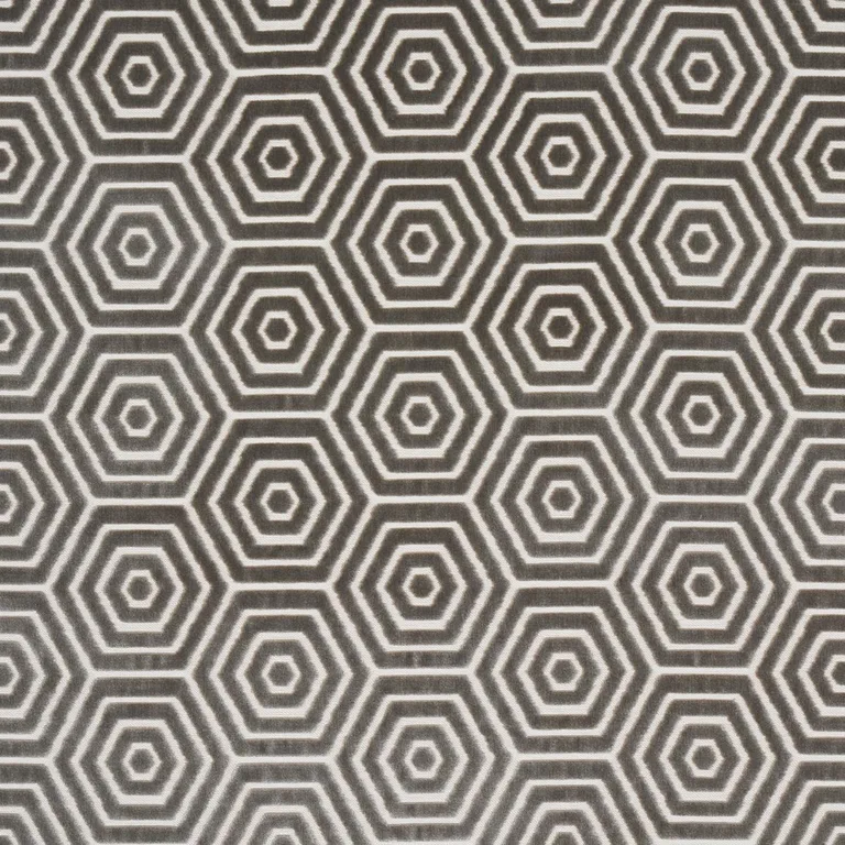 Schumacher 83212 Bees Knees Cut Velvet Grey fabric swatch