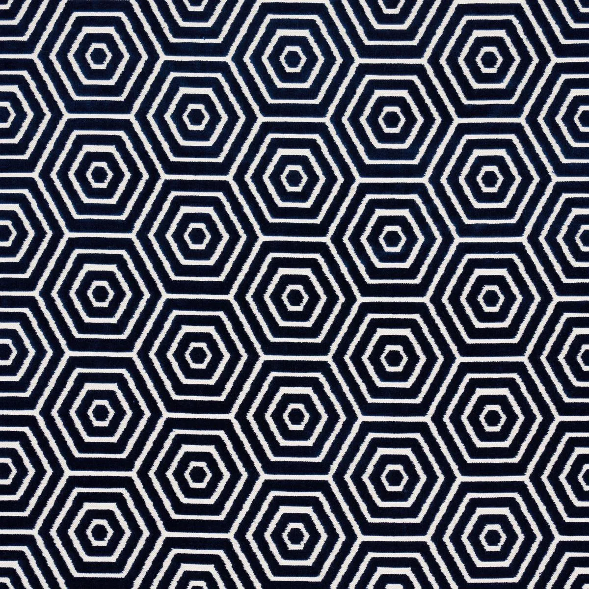 Schumacher 83211 Bees Knees Cut Velvet Navy fabric swatch