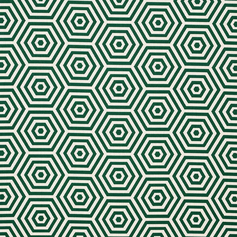 Schumacher 82311 Bees Knees Indoor/Outdoor Emerald fabric swatch
