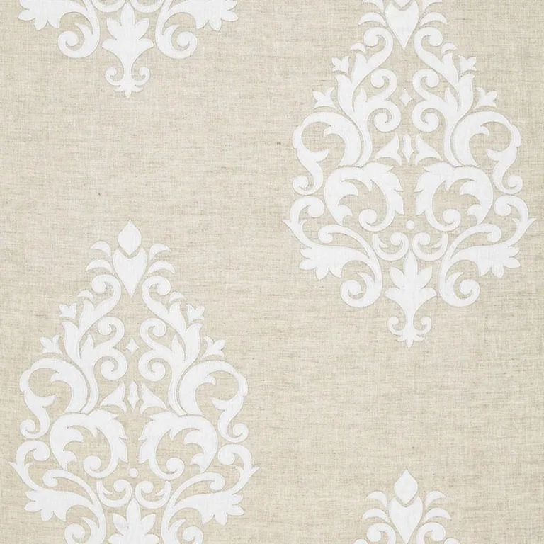 Schumacher 65100 Belfort Linen Appliqué Linen fabric swatch