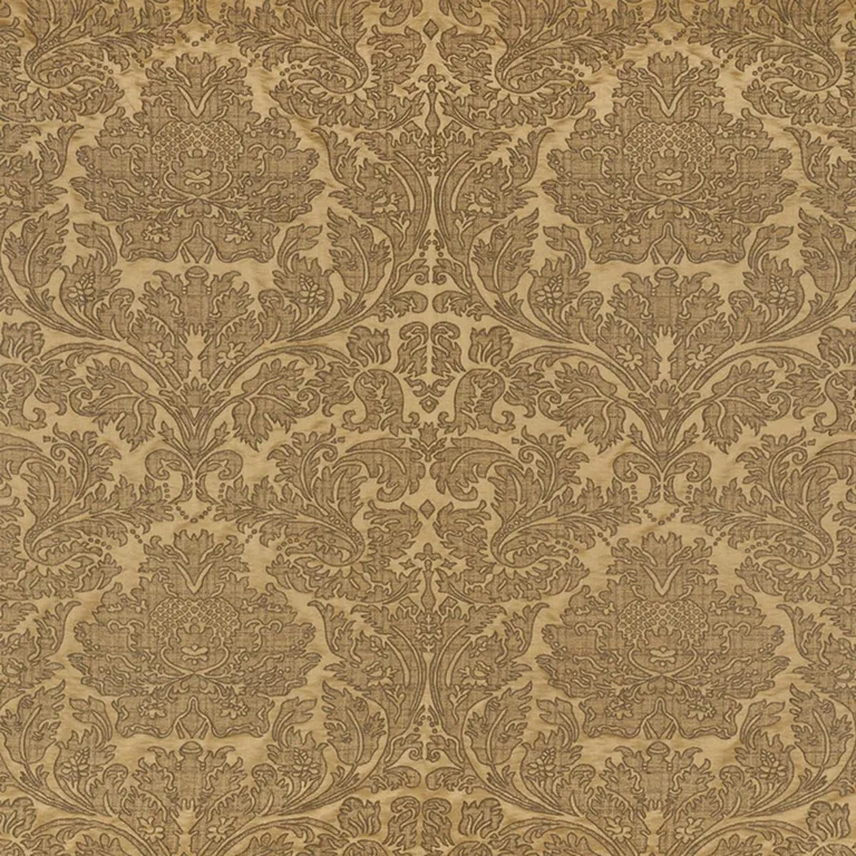 Schumacher 71482 Belice Damasco Antique Gold Old Bad! fabric swatch