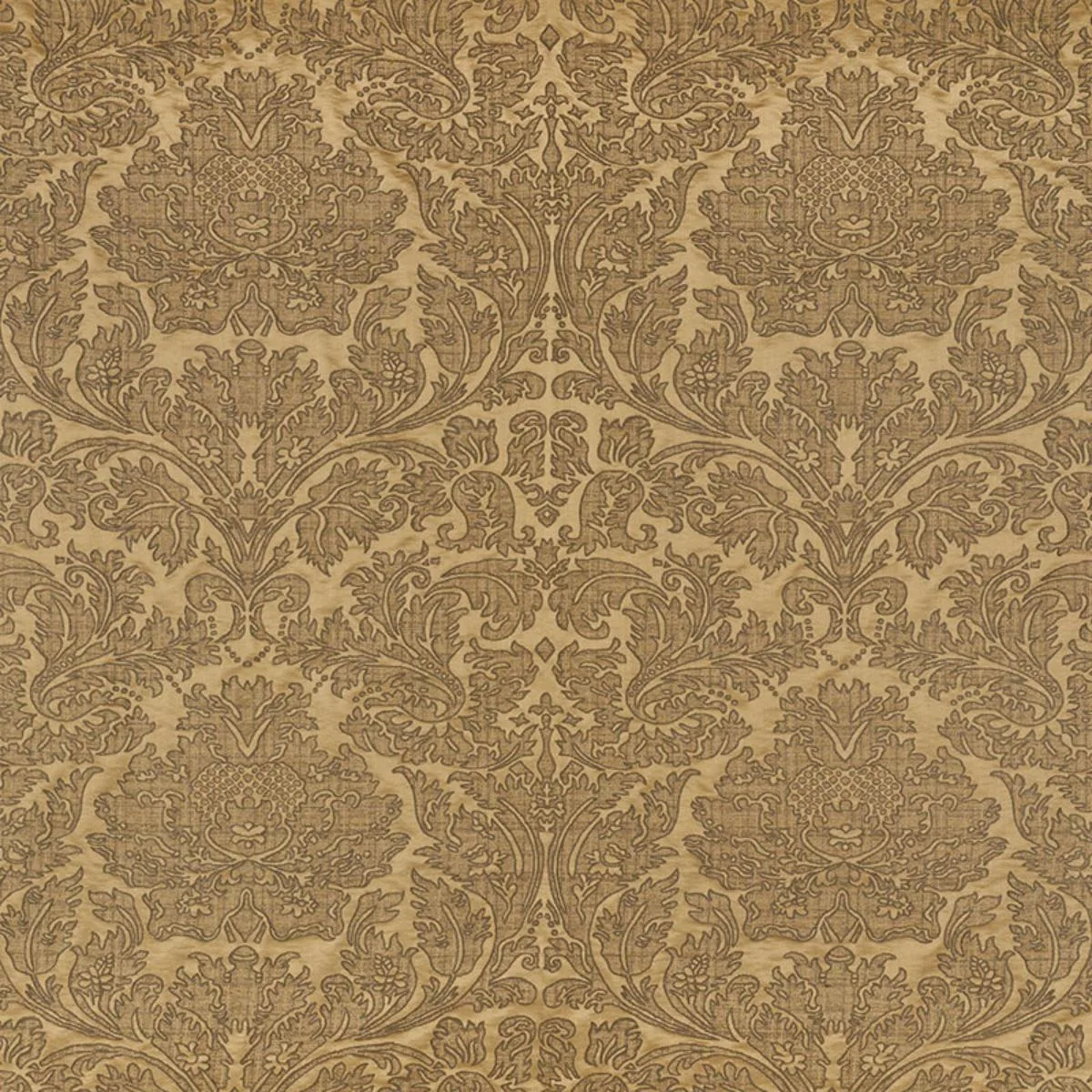 Schumacher 71482 Belice Damasco Antique Gold Old Bad! fabric swatch