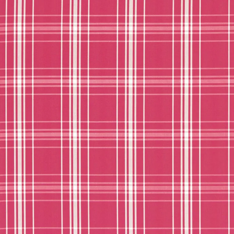 Schumacher 68092 Belize Plaid Azalea fabric swatch