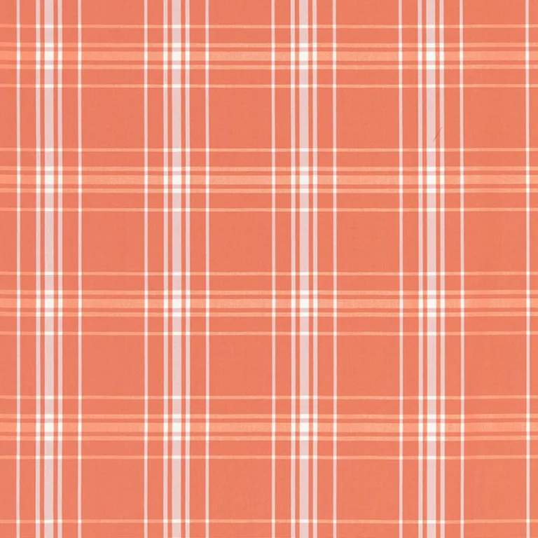 Schumacher 68093 Belize Plaid Orange fabric swatch