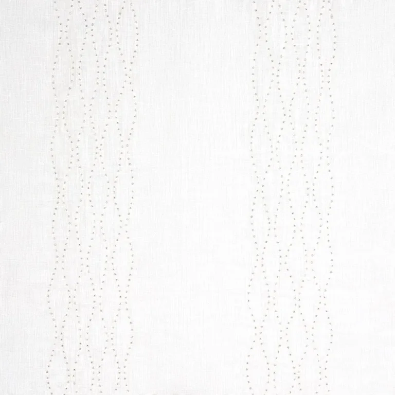 Schumacher 67990 Bella Embroidered Sheer Ivory fabric swatch
