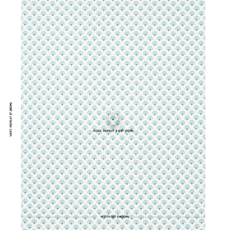Schumacher 83050 Bellini Indoor/Outdoor Lagoon fabric swatch