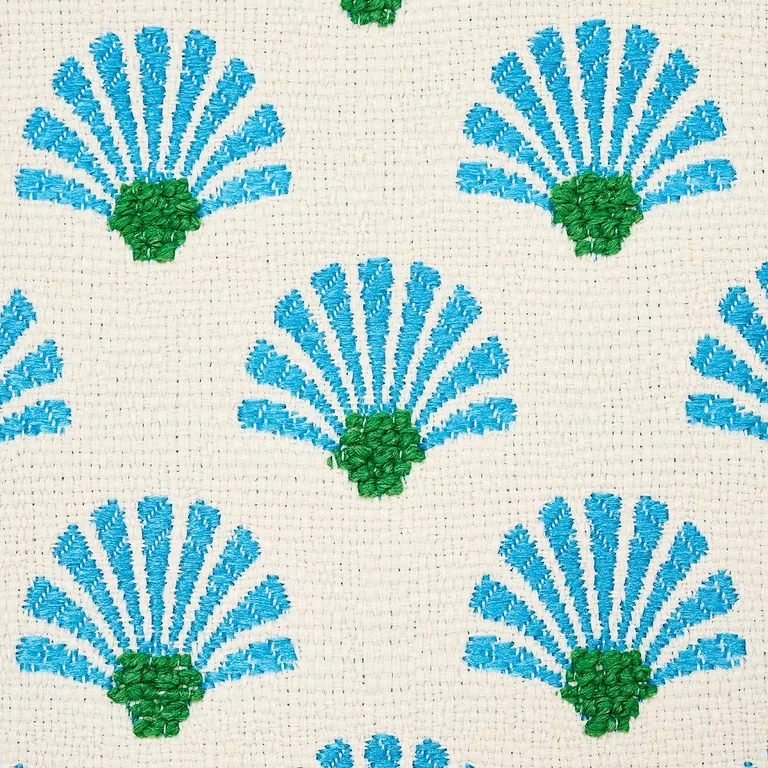 Schumacher 83050 Bellini Indoor/Outdoor Lagoon fabric swatch