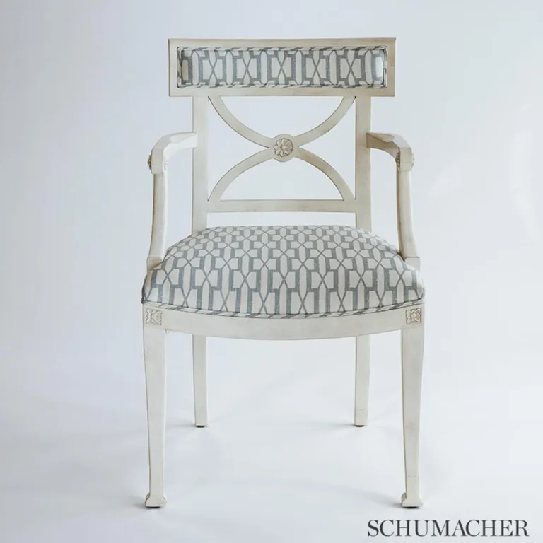 Schumacher 177190 Belvedere Grey fabric swatch