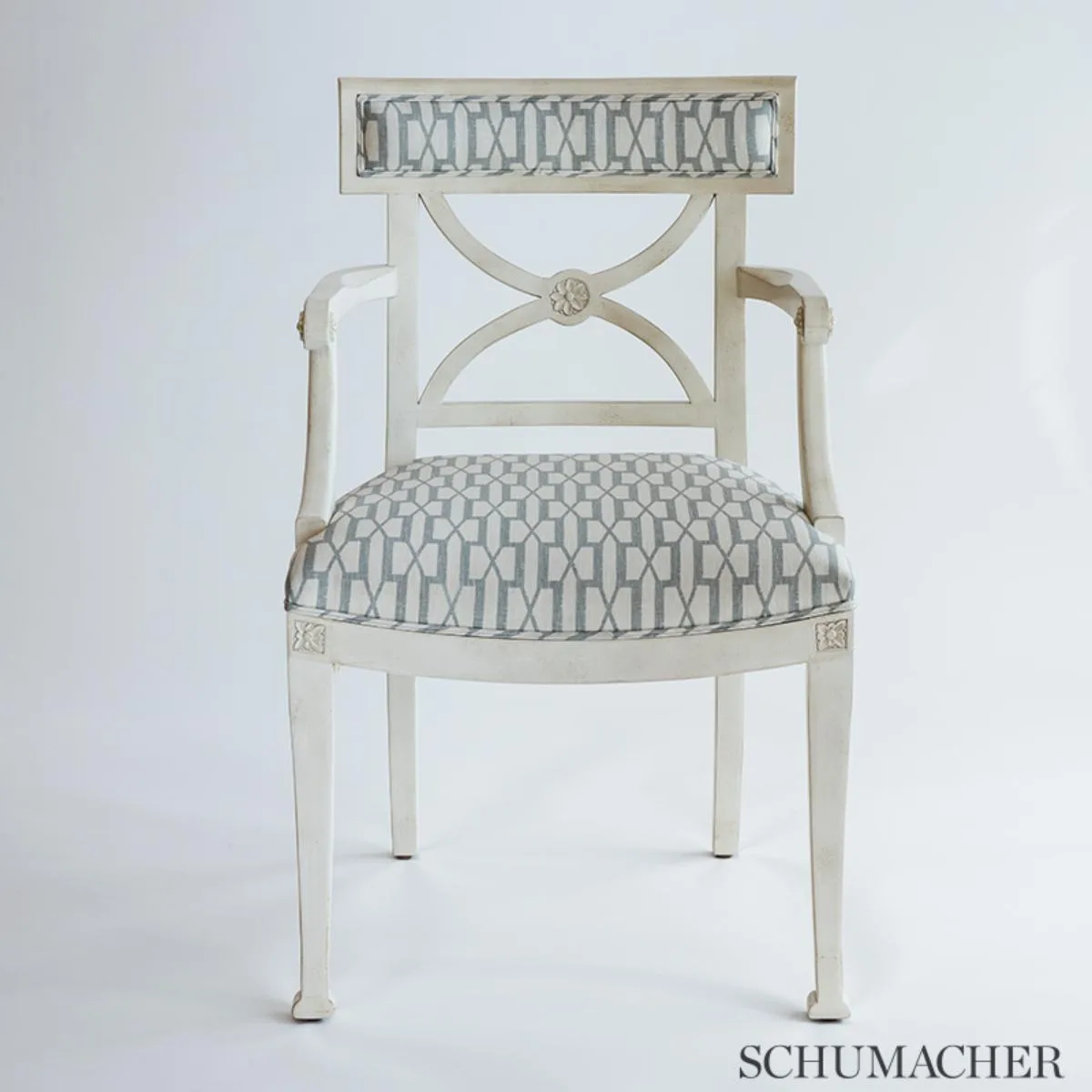 Schumacher 177190 Belvedere Grey fabric swatch
