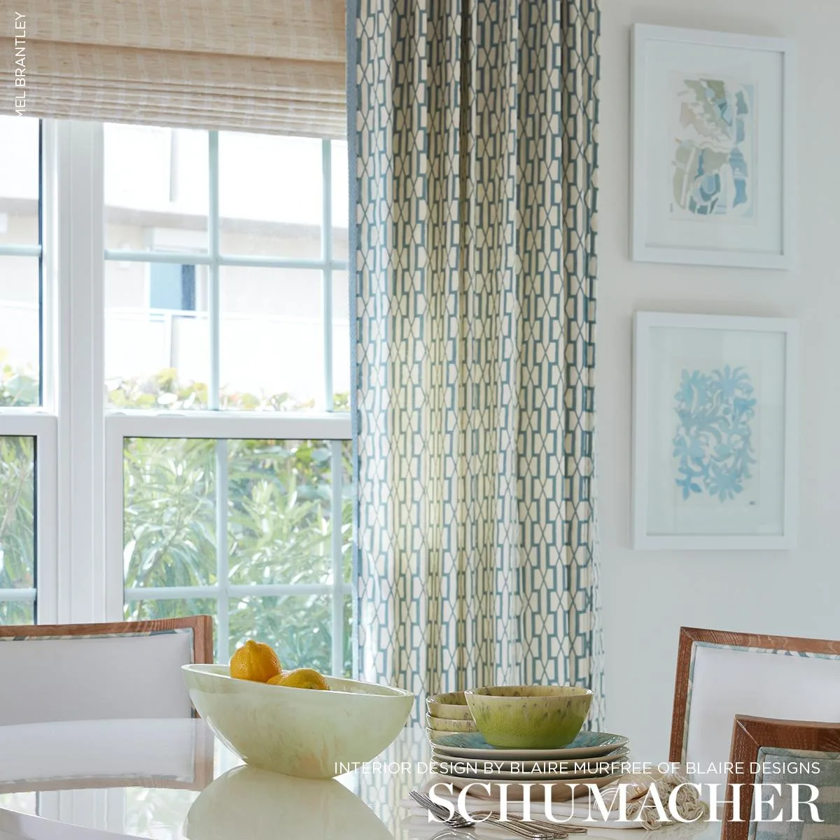 Schumacher 176115 Belvedere Peacock Blue fabric swatch