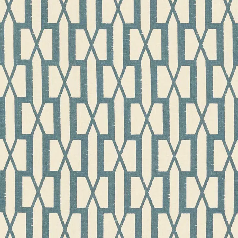 Schumacher 176115 Belvedere Peacock Blue fabric swatch