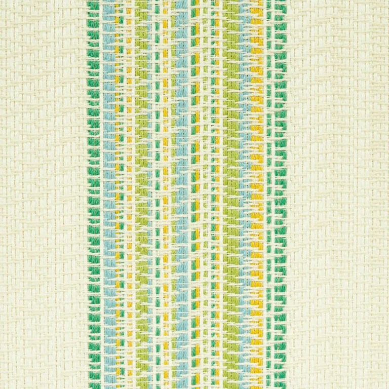 Schumacher 79150 Bendita Stripe Indoor/Outdoor Leaf fabric swatch