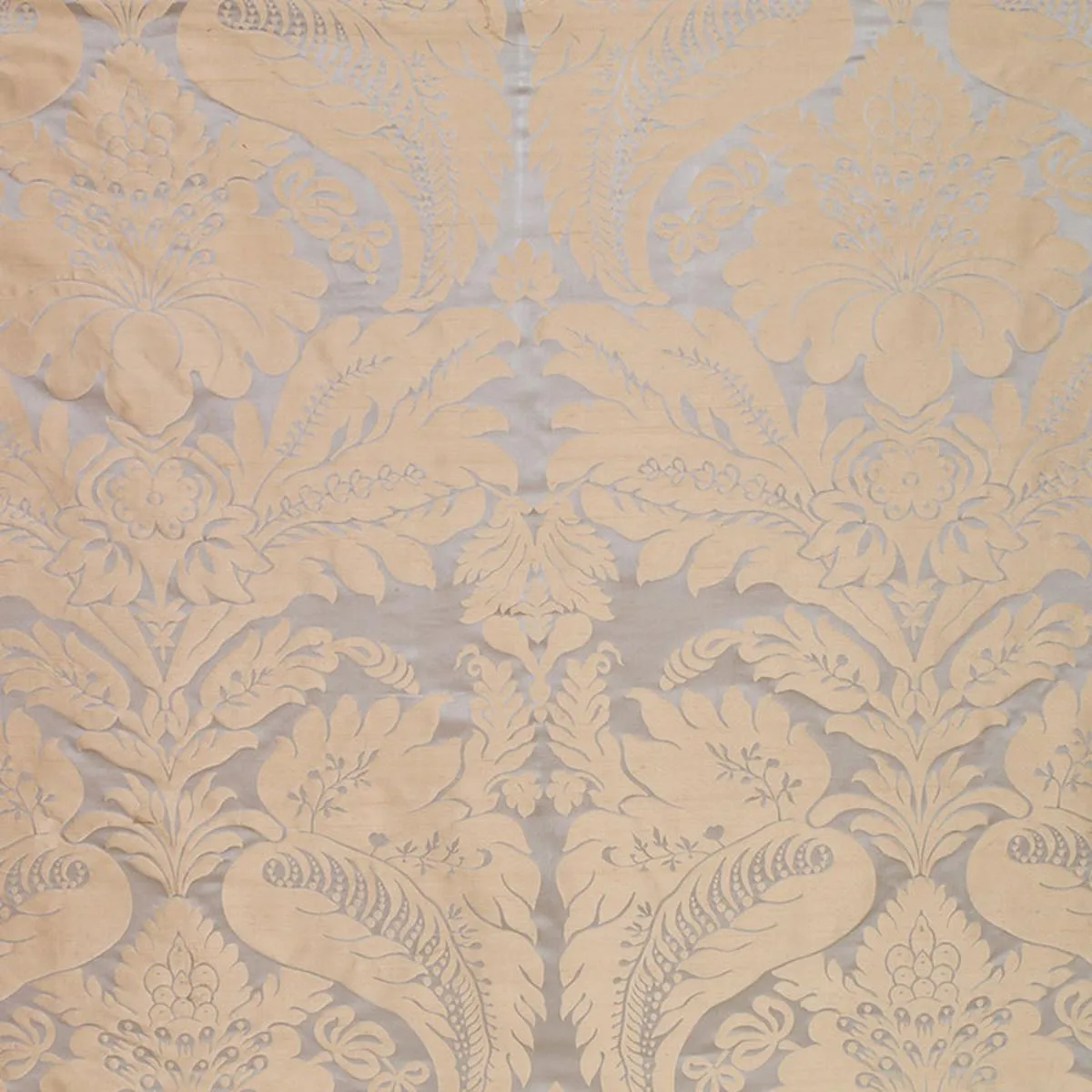Schumacher 63731 Bennet Silk Damask Mineral fabric swatch