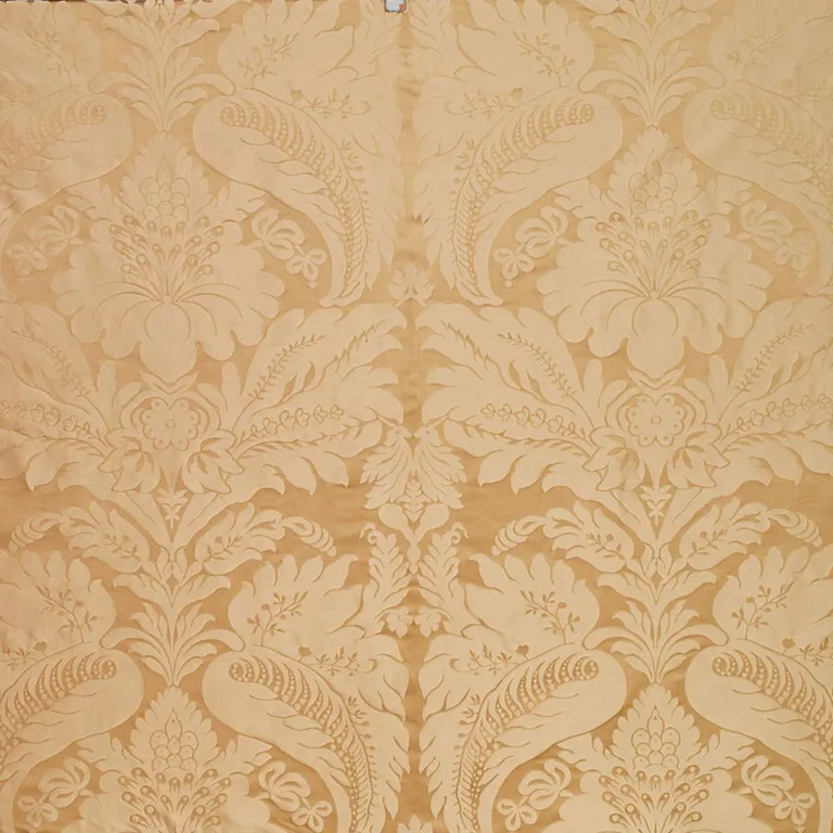 Schumacher 63733 Bennet Silk Damask Travertine fabric swatch