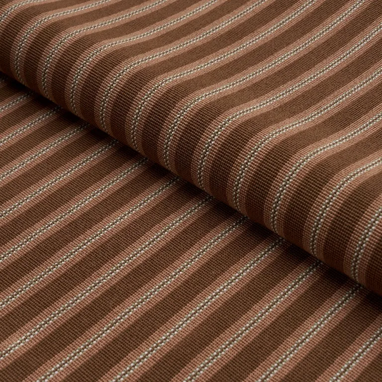 Schumacher 82183 Benson Stripe éPinglé Chestnut Rose fabric swatch