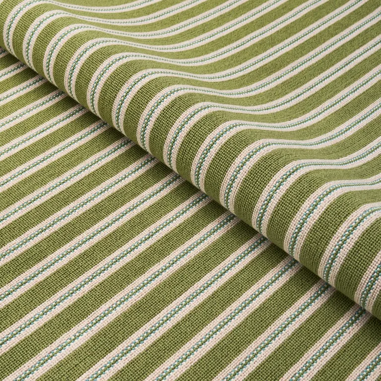 Schumacher 82181 Benson Stripe éPinglé Green fabric swatch