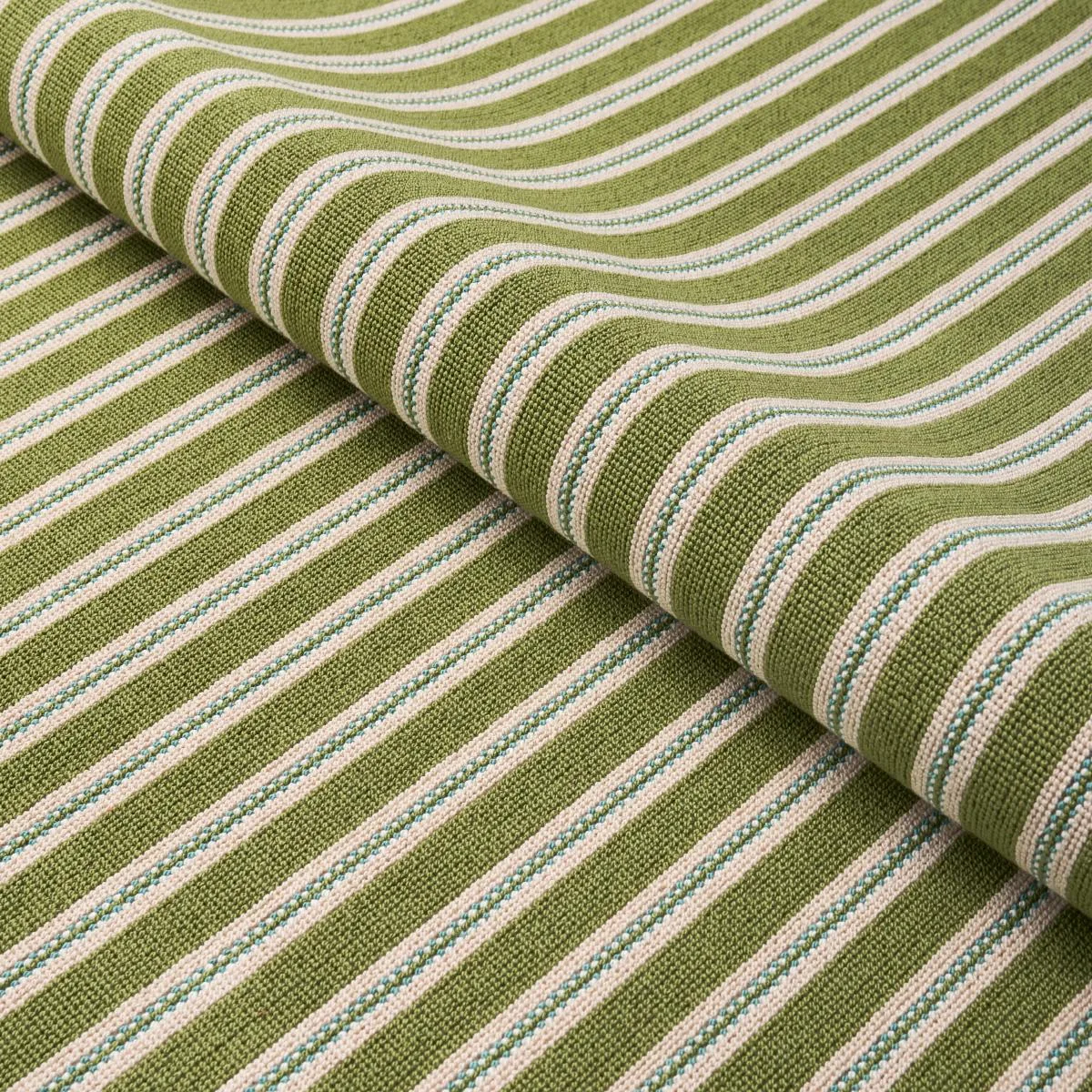 Schumacher 82181 Benson Stripe éPinglé Green fabric swatch