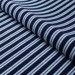 Schumacher 82180 Benson Stripe éPinglé Navy fabric swatch