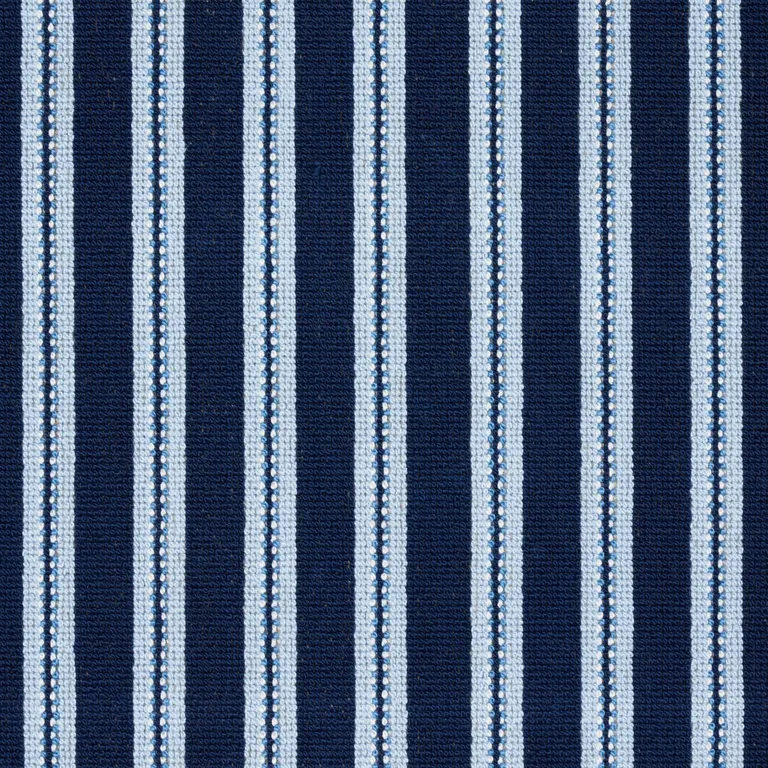 Schumacher 82180 Benson Stripe éPinglé Navy fabric swatch