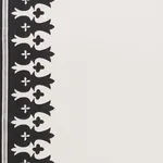 Schumacher 74181 Bergama Appliqué Carbon & Ivory fabric swatch