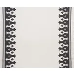 Schumacher 74181 Bergama Appliqué Carbon & Ivory fabric swatch