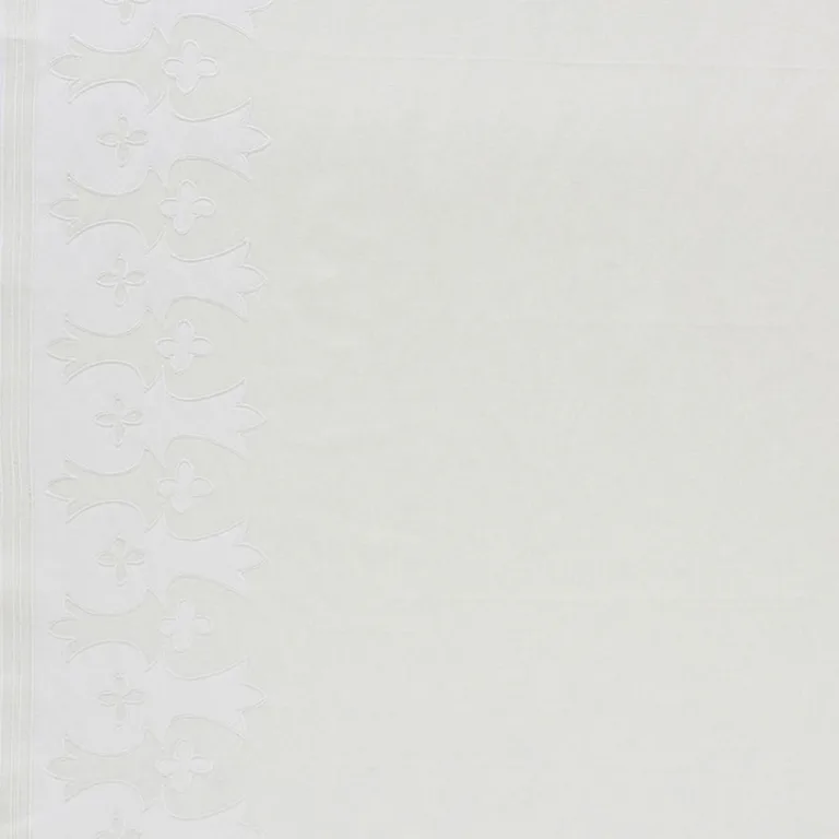 Schumacher 74180 Bergama Appliqué White & Ivory fabric swatch