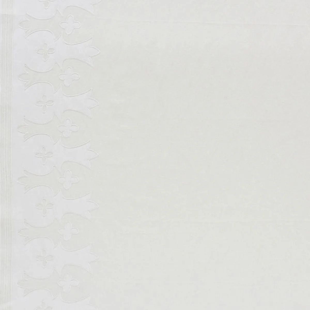 Schumacher 74180 Bergama Appliqué White & Ivory fabric swatch