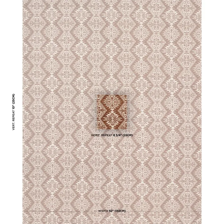 Schumacher 182700 Berkeley Hand Printed Silk Chestnut fabric swatch