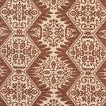 Schumacher 182700 Berkeley Hand Printed Silk Chestnut fabric swatch