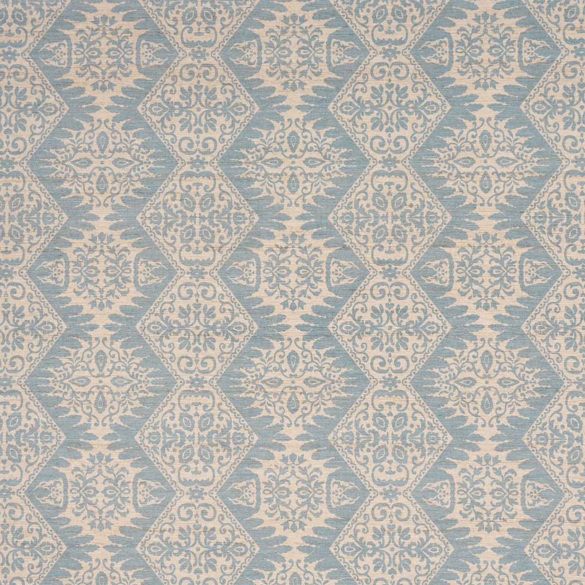 Schumacher 182701 Berkeley Hand Printed Silk Cornflower fabric swatch