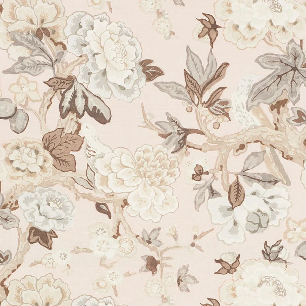 Schumacher 175874 Bermuda Blossoms Blush fabric swatch
