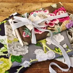 Schumacher 175873 Bermuda Blossoms Jet fabric swatch