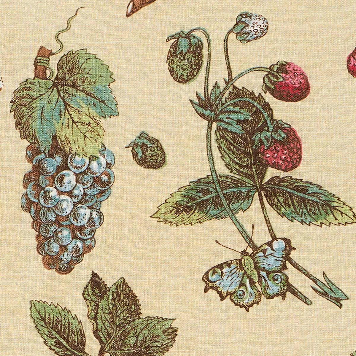 Schumacher 181892 Berry Grove Butter fabric swatch