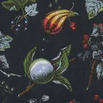 Schumacher 181890 Berry Grove Noir fabric swatch