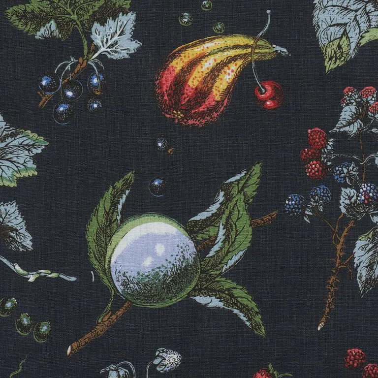 Schumacher 181890 Berry Grove Noir fabric swatch