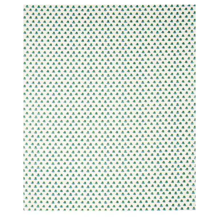Schumacher 179732 Berry Hand Block Print Grass & Sky fabric swatch