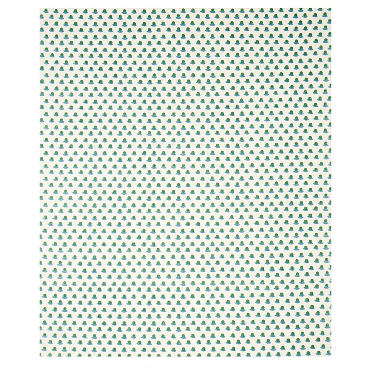 Schumacher 179732 Berry Hand Block Print Grass & Sky fabric swatch