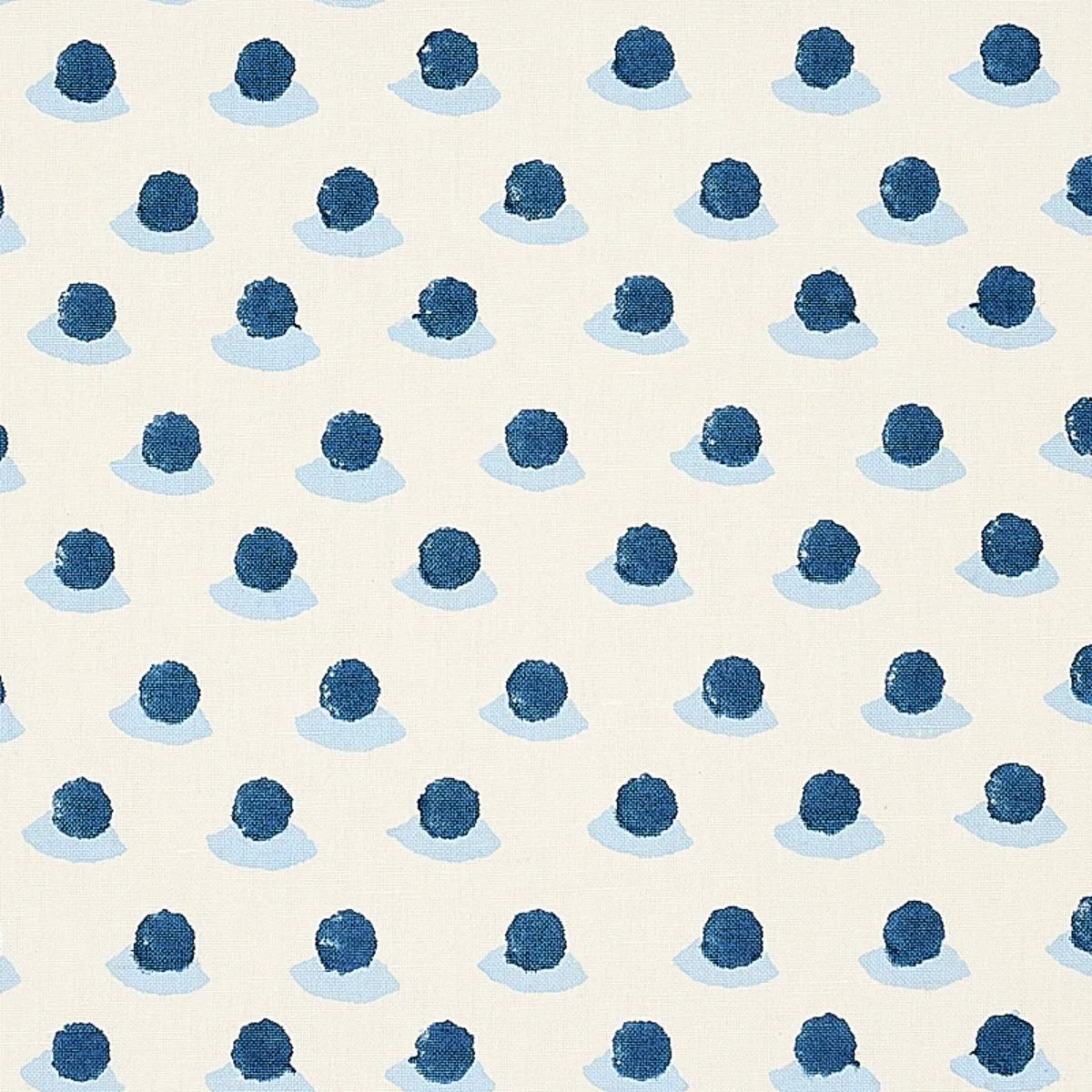 Schumacher 179731 Berry Hand Block Print Indigo & Sky fabric swatch