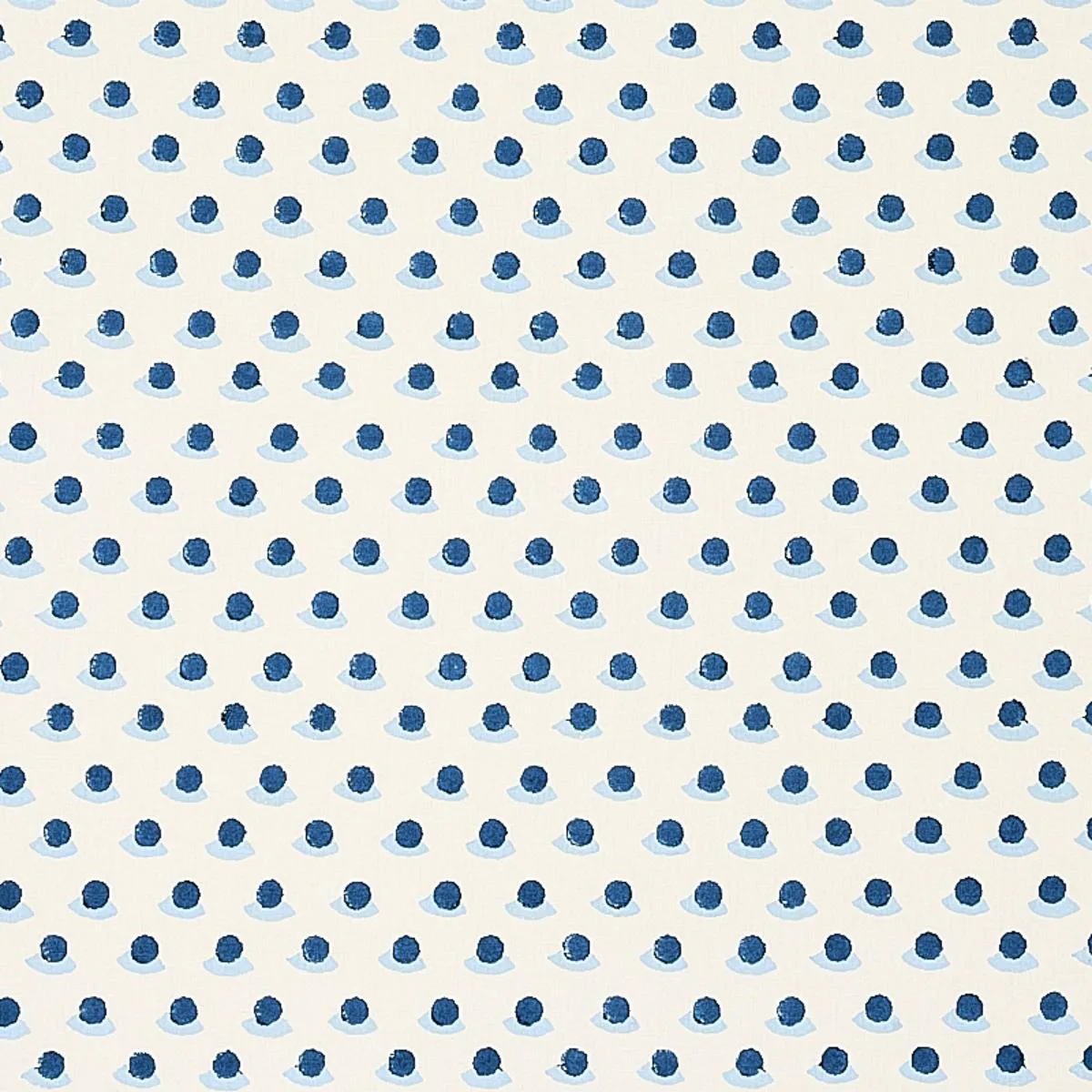 Schumacher 179731 Berry Hand Block Print Indigo & Sky fabric swatch
