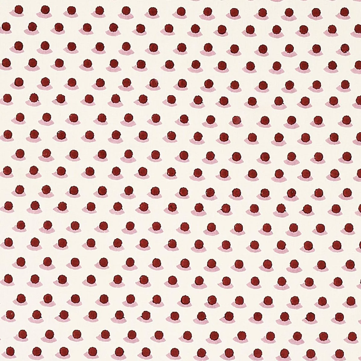 Schumacher 179730 Berry Hand Block Print Iron & Rose fabric swatch