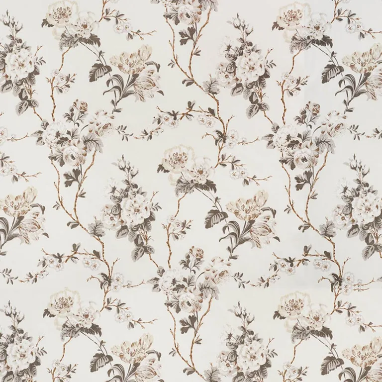 Schumacher 178401 Betty Chintz Charcoal fabric swatch