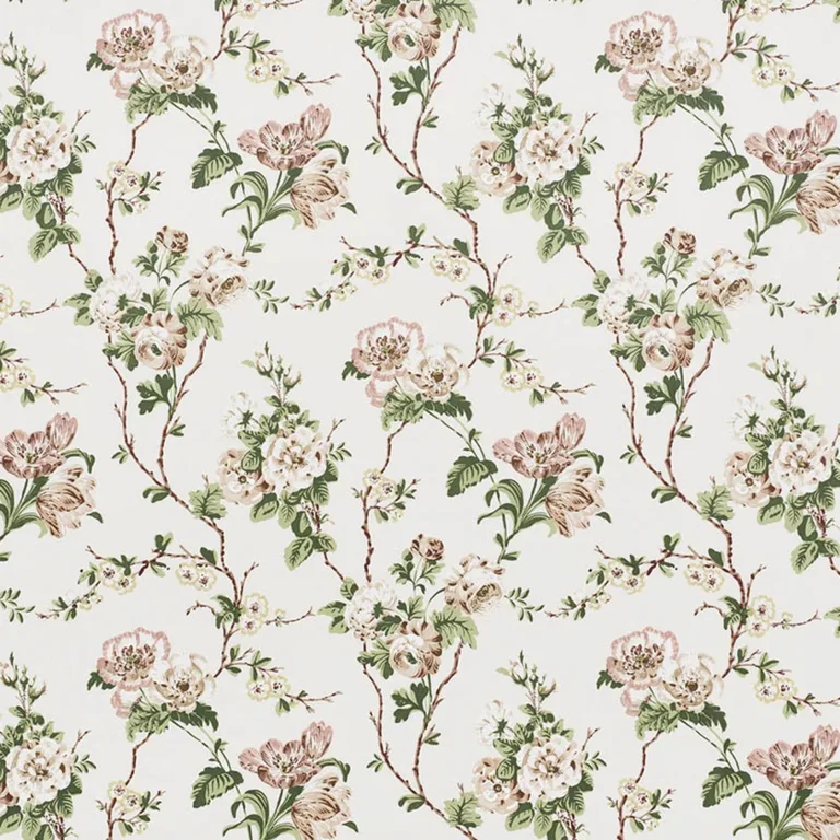 Schumacher 178400 Betty Chintz Quiet Pink fabric swatch