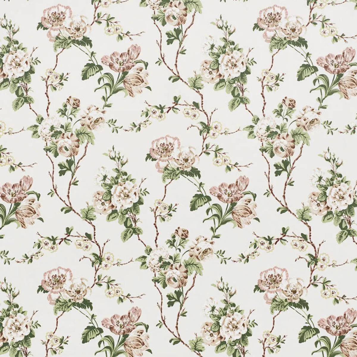 Schumacher 178400 Betty Chintz Quiet Pink fabric swatch