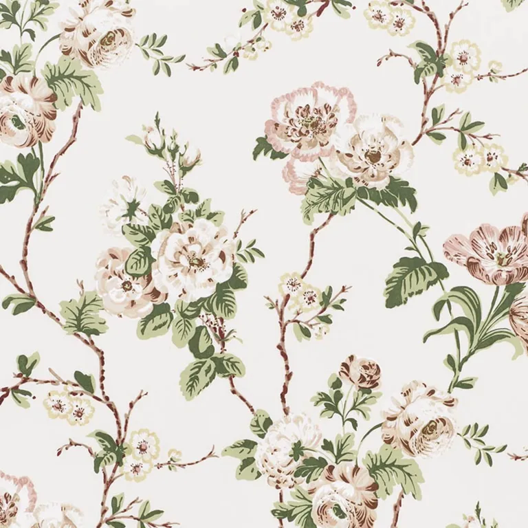 Schumacher 178400 Betty Chintz Quiet Pink fabric swatch